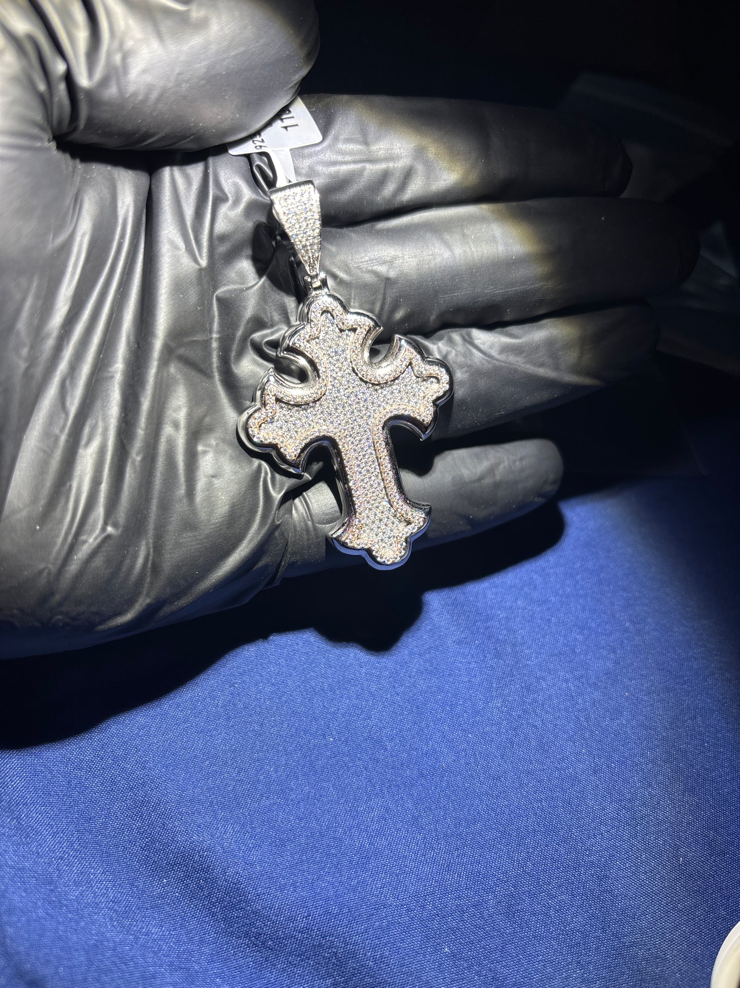 6.00 CTW Moissanite Cross Pendant set in 925 Silver
