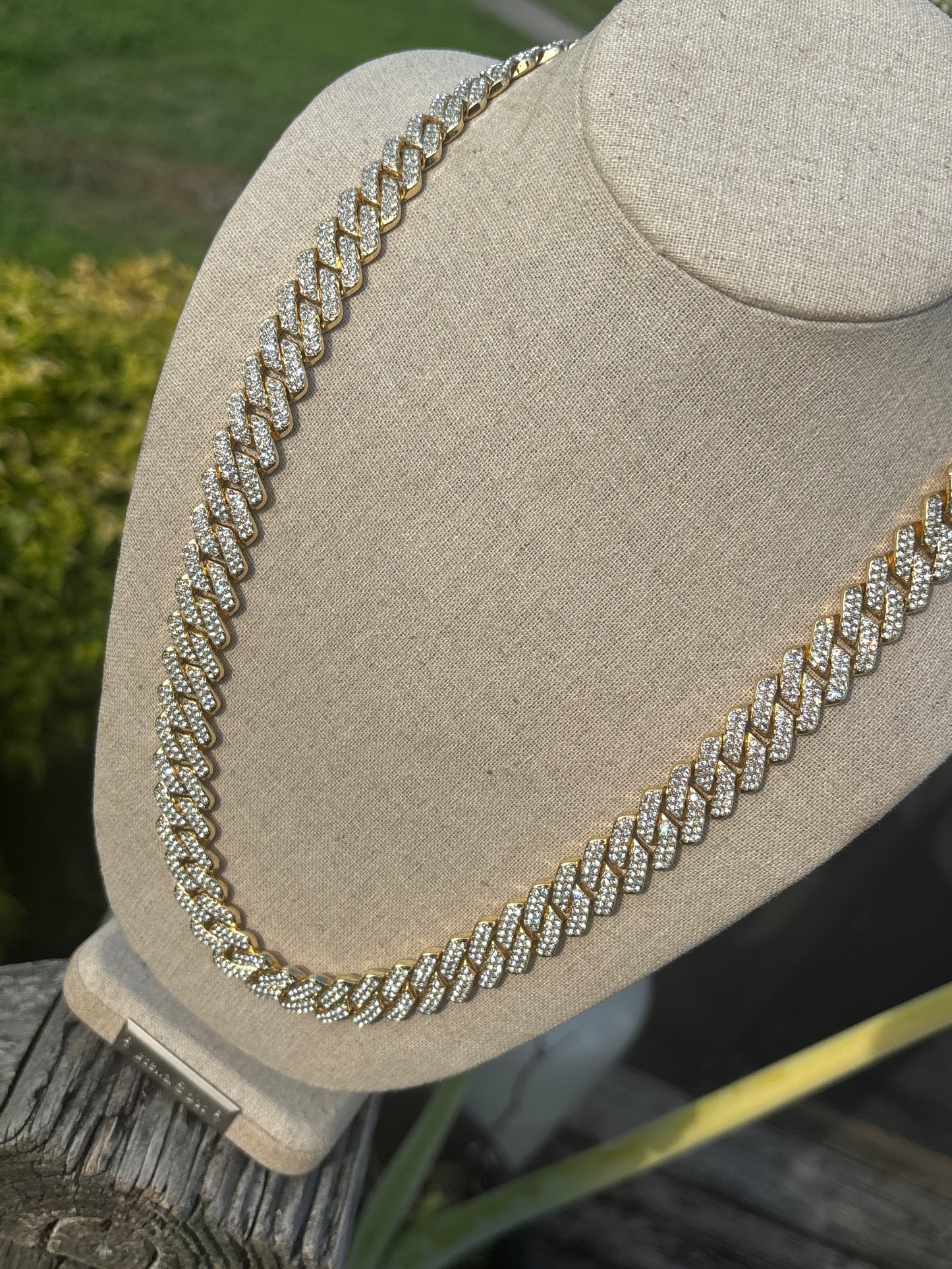 20" Iced Out Yellow Gold Filled Cuban
