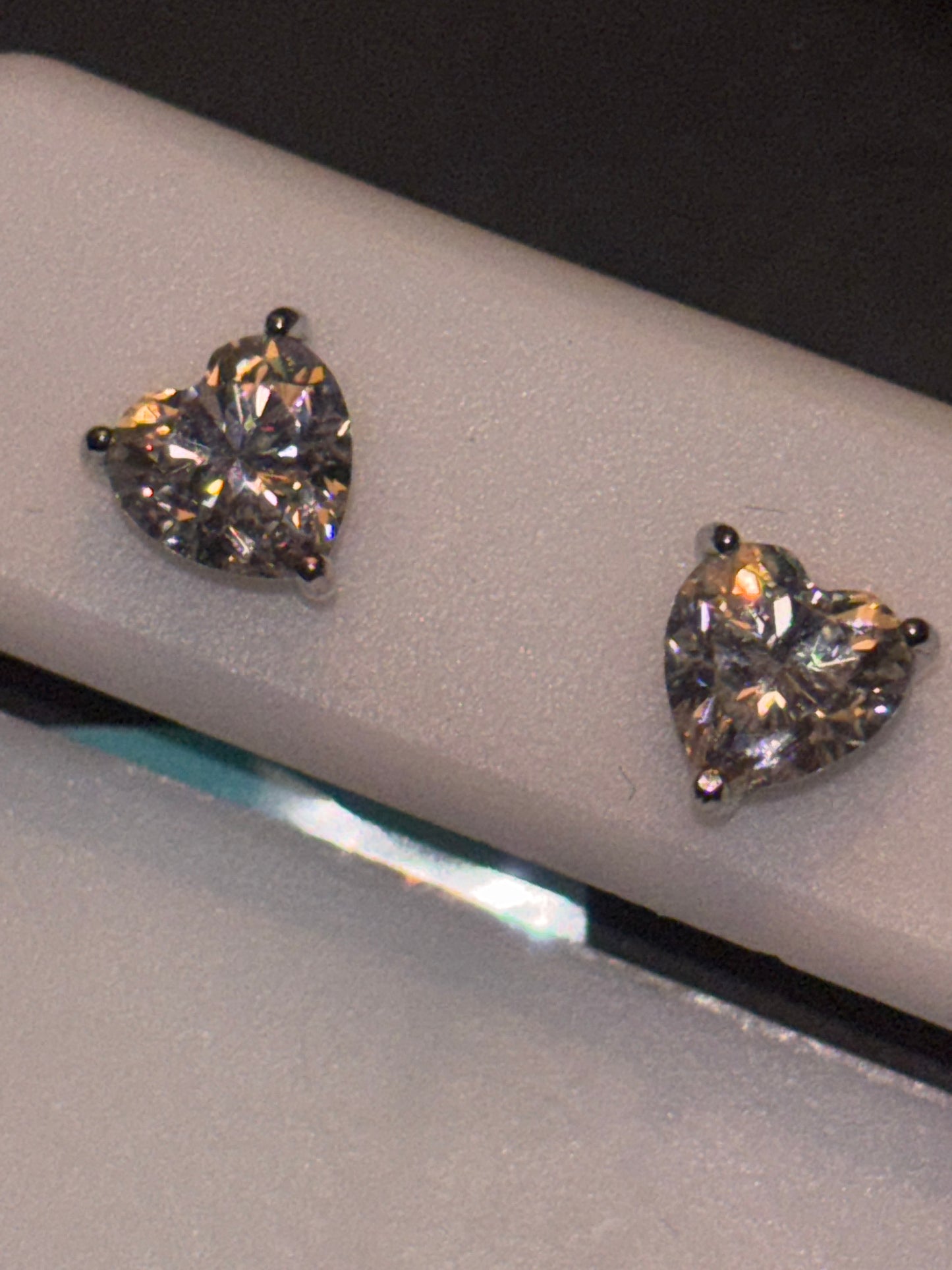 925 Silver Moissanite Heart Stud earrings