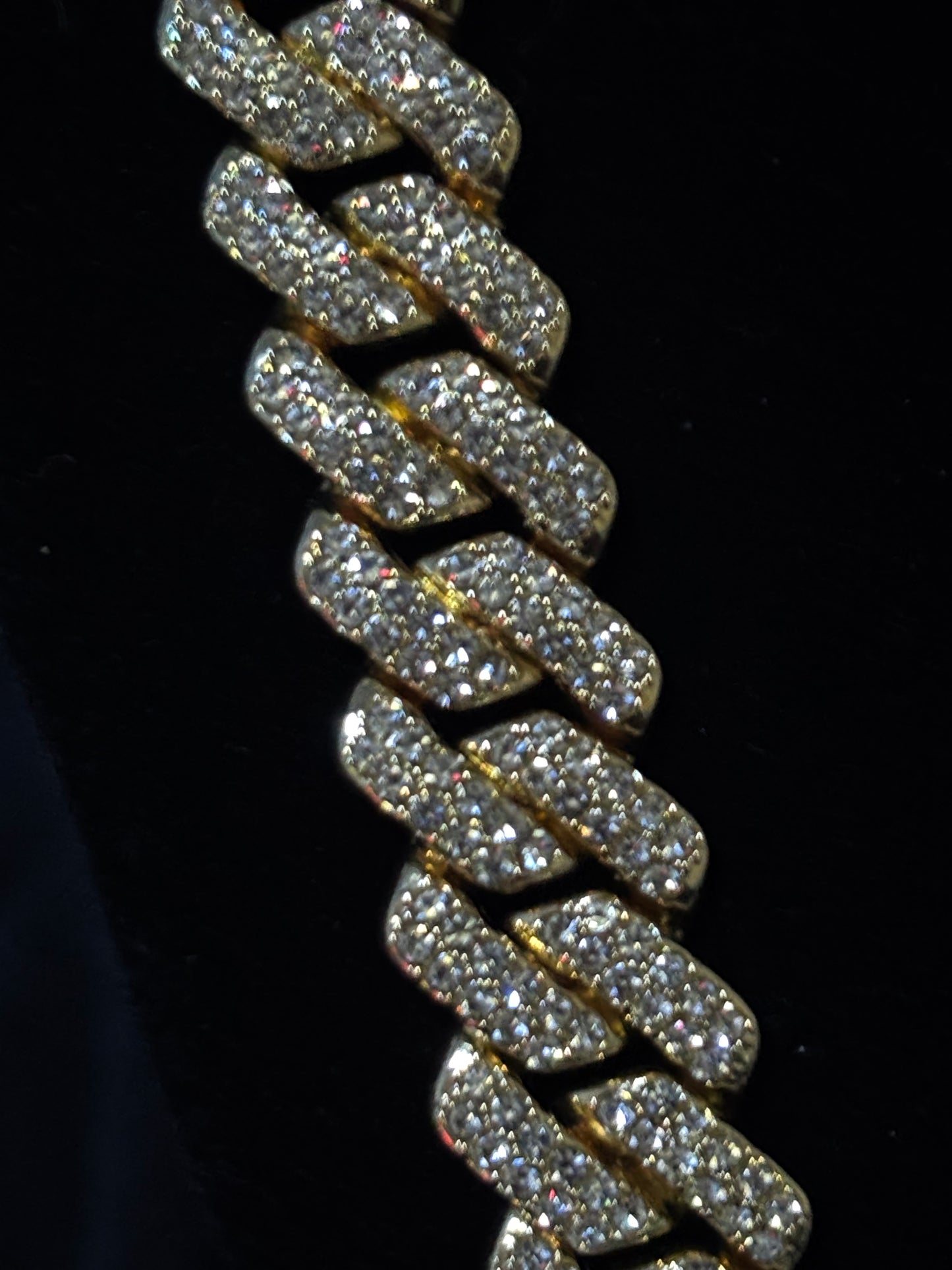 20" Iced Out Yellow Gold Filled Cuban