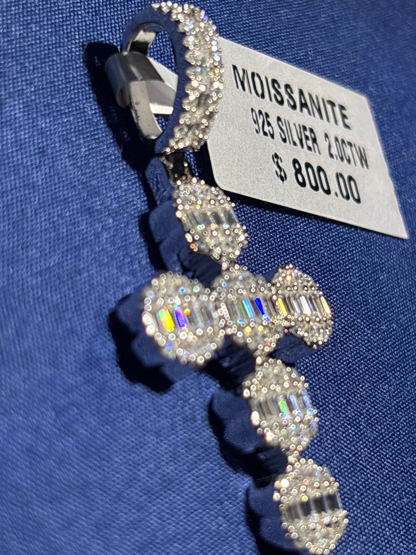 2.00 CTW Moissanite Cross in 925 Silver