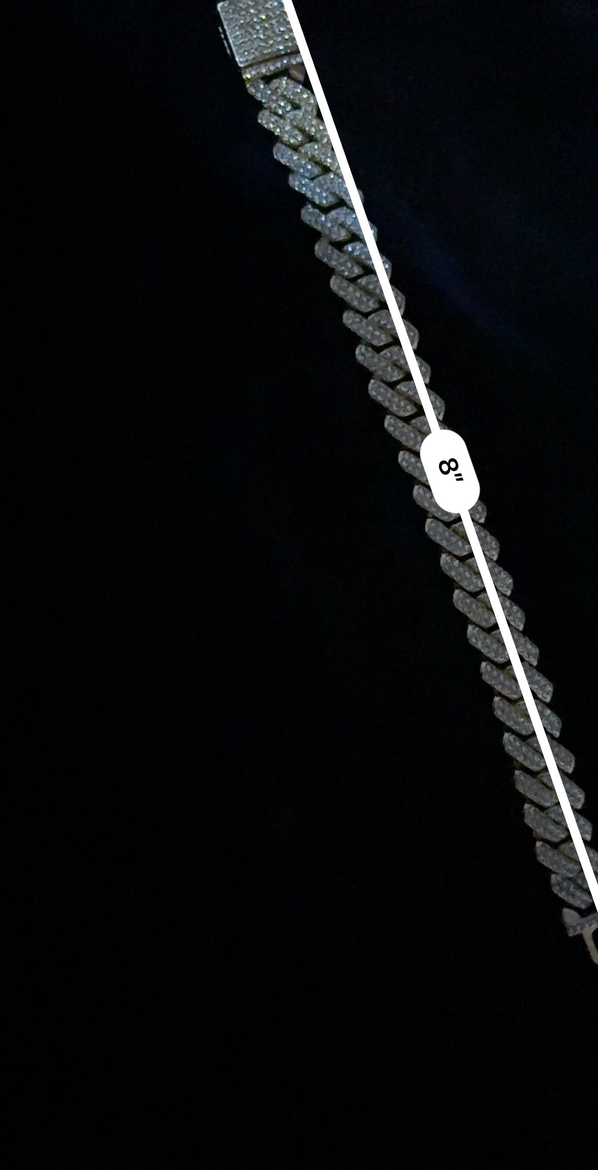 8" Iced Out Yellow Gold Filled CZ Cuban link Bracelet match for Necklace