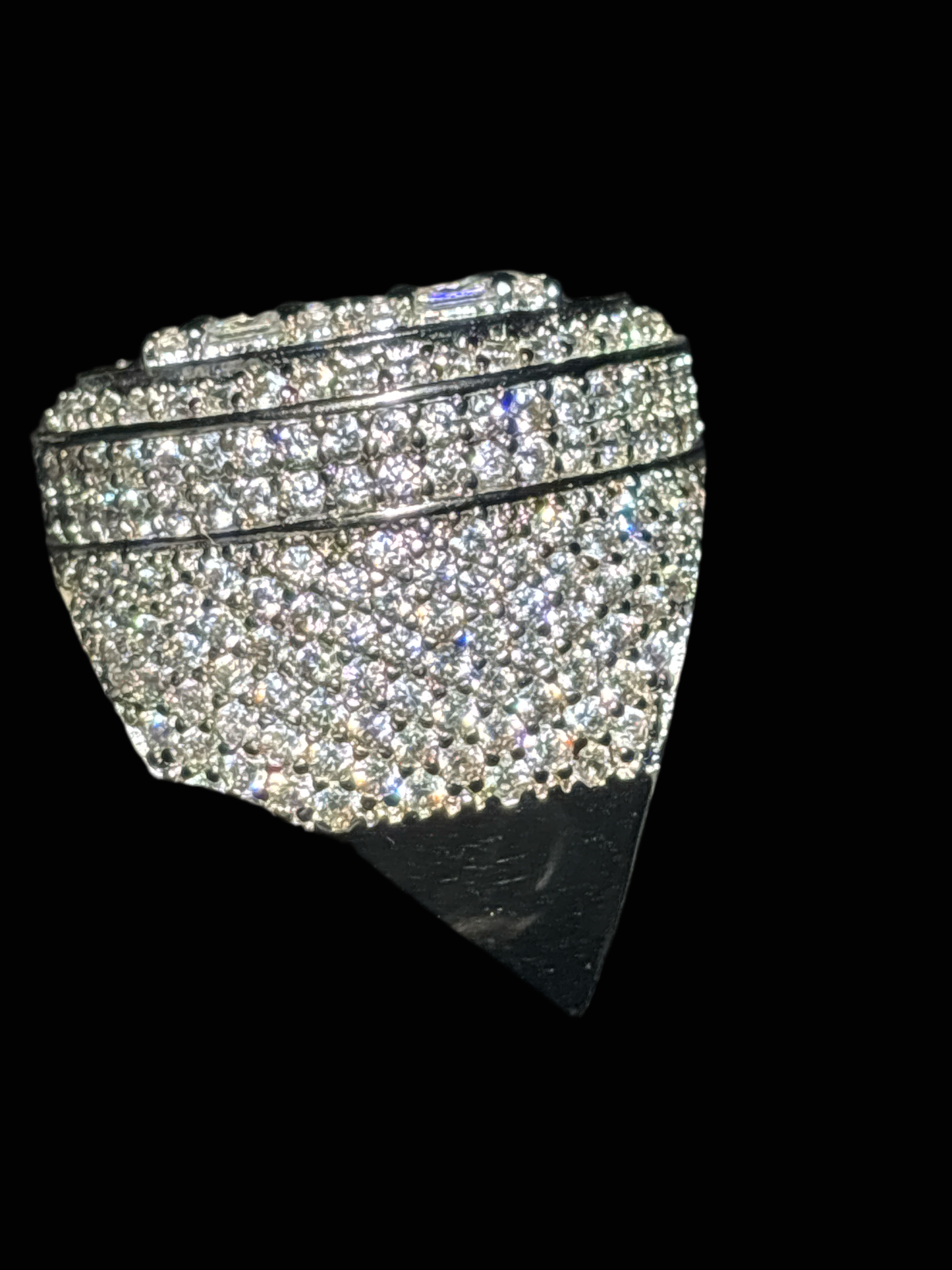 White gold over brass men's ring with VVSCZ's