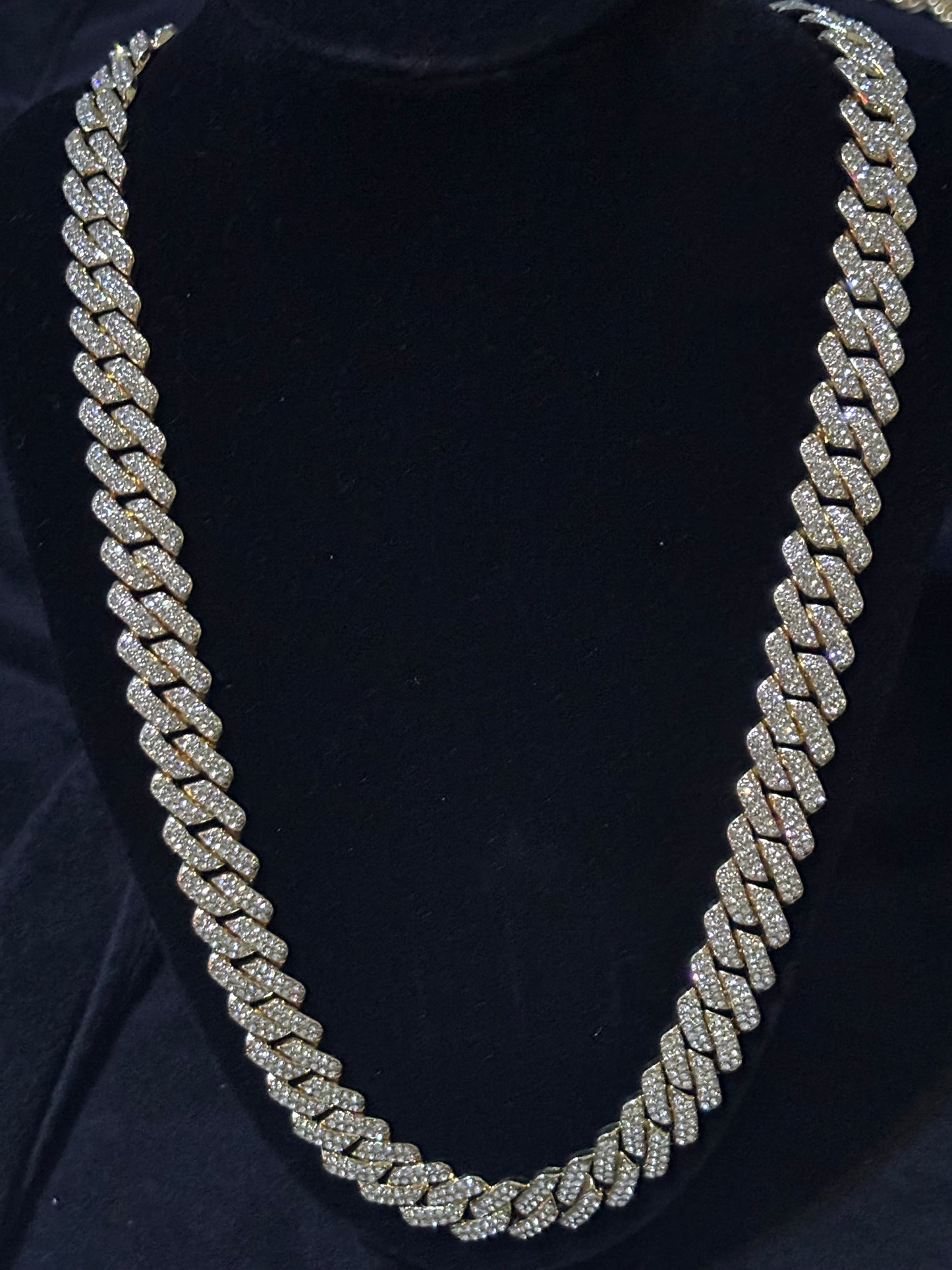20" Iced Out Yellow Gold Filled Cuban