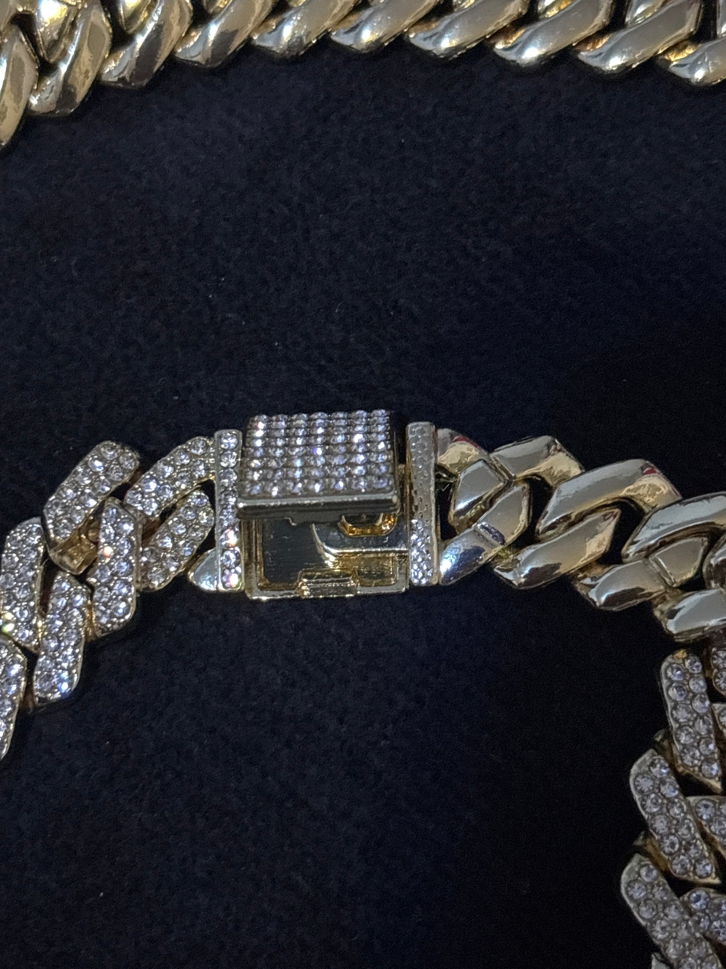 20" Iced Out Yellow Gold Filled Cuban