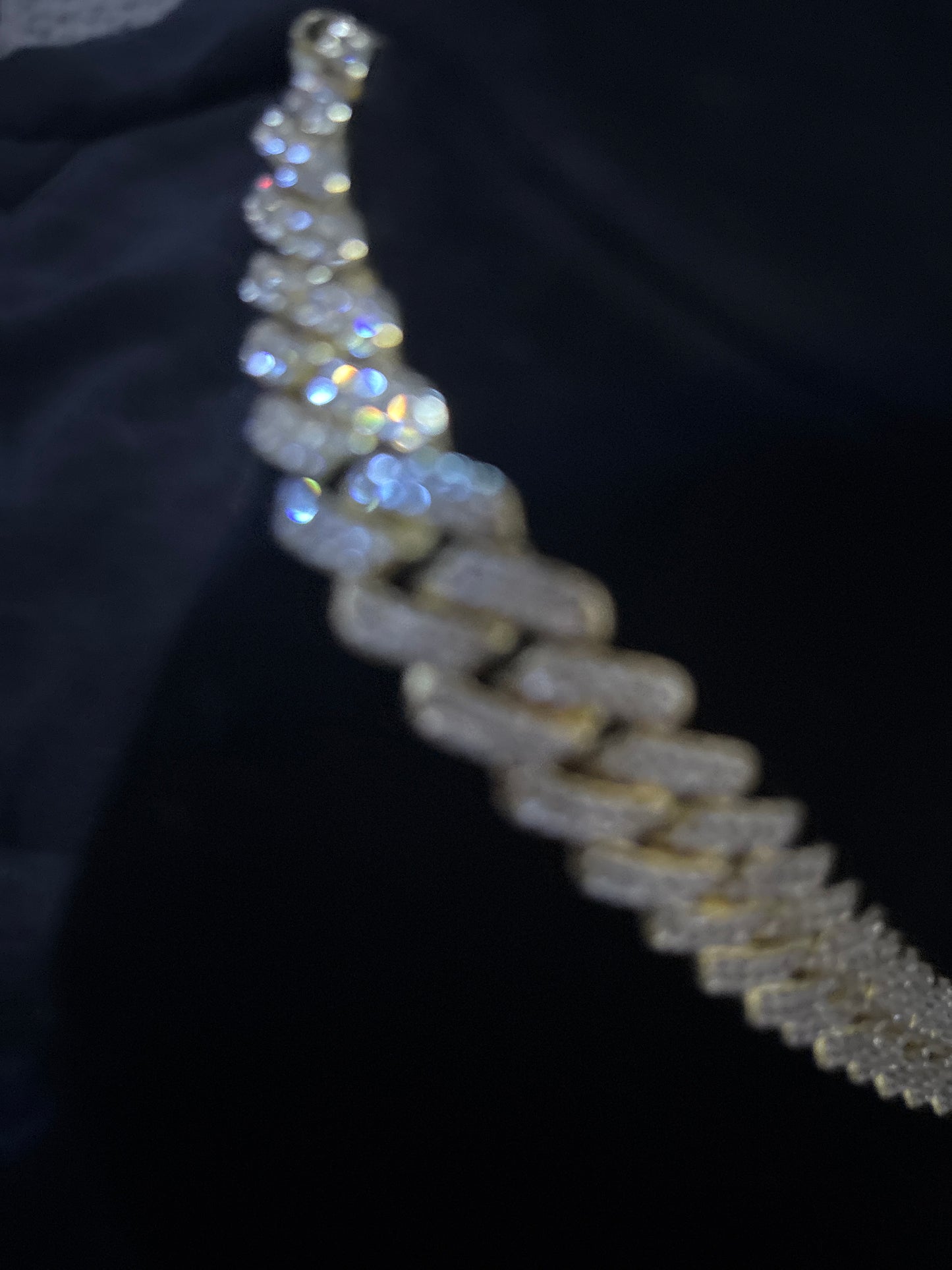 20" Iced Out Yellow Gold Filled Cz Cuban