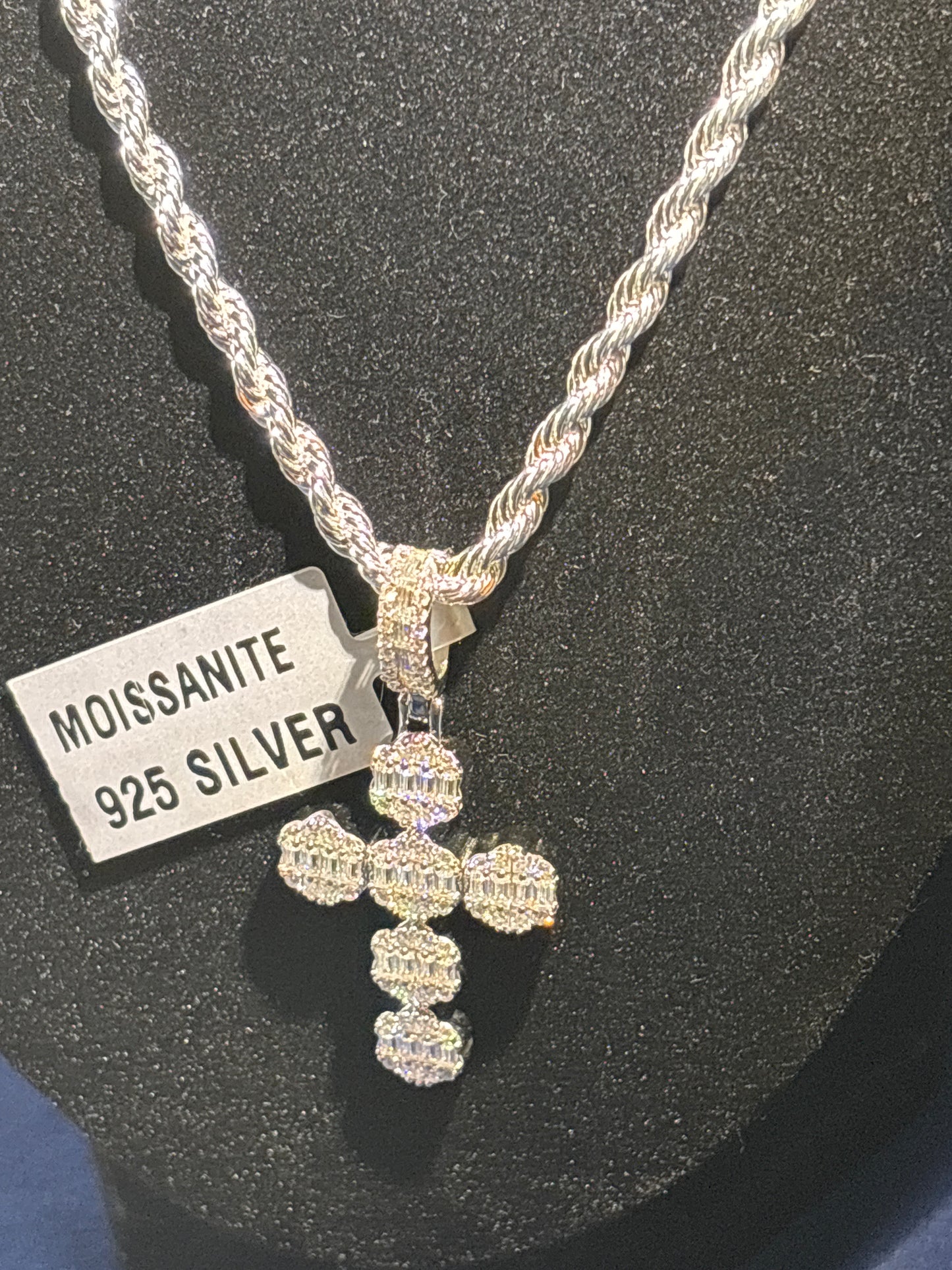 2.00 CTW Moissanite Cross in 925 Silver