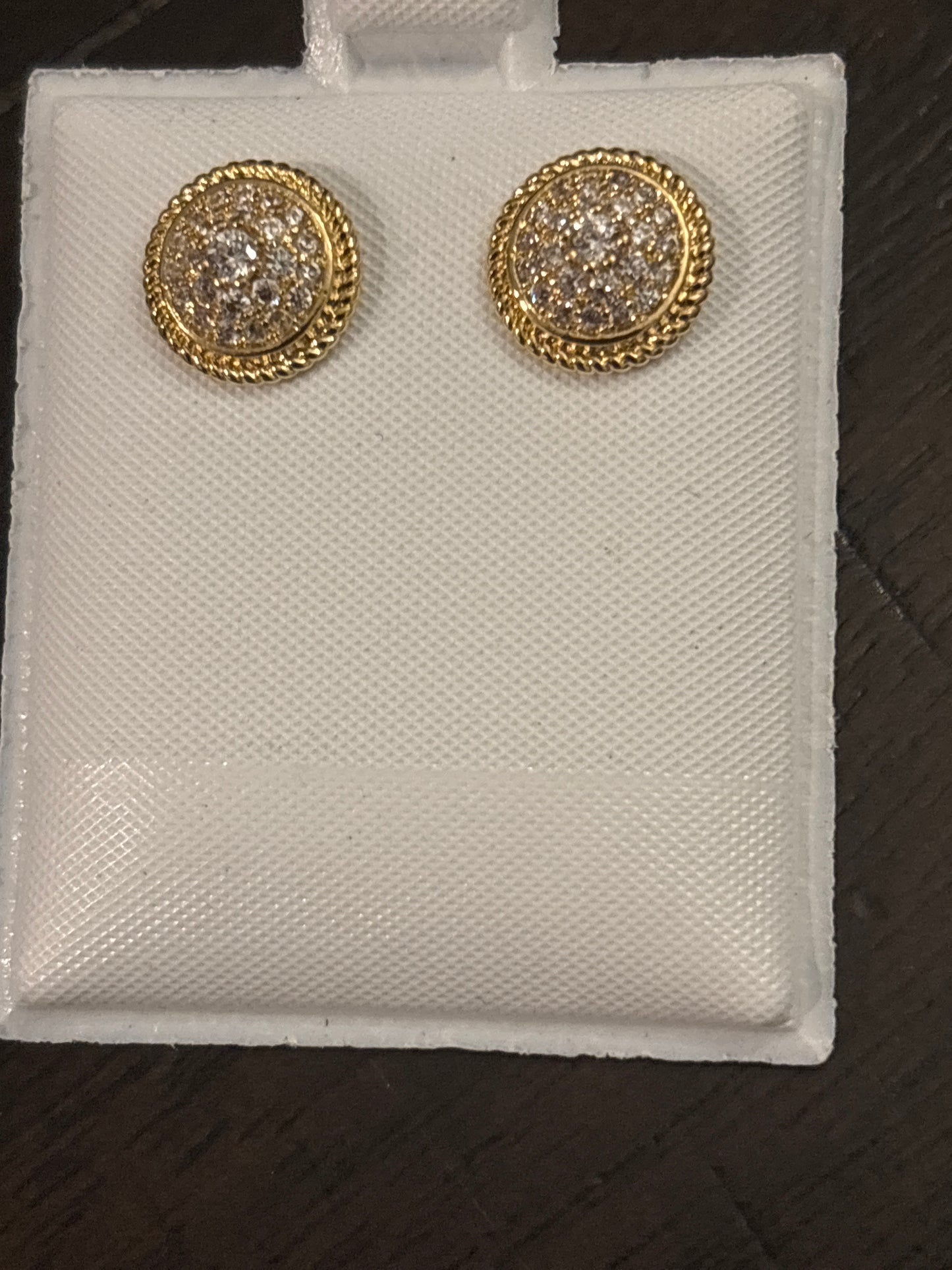 14k Gold over brass earrings with VVS CZs