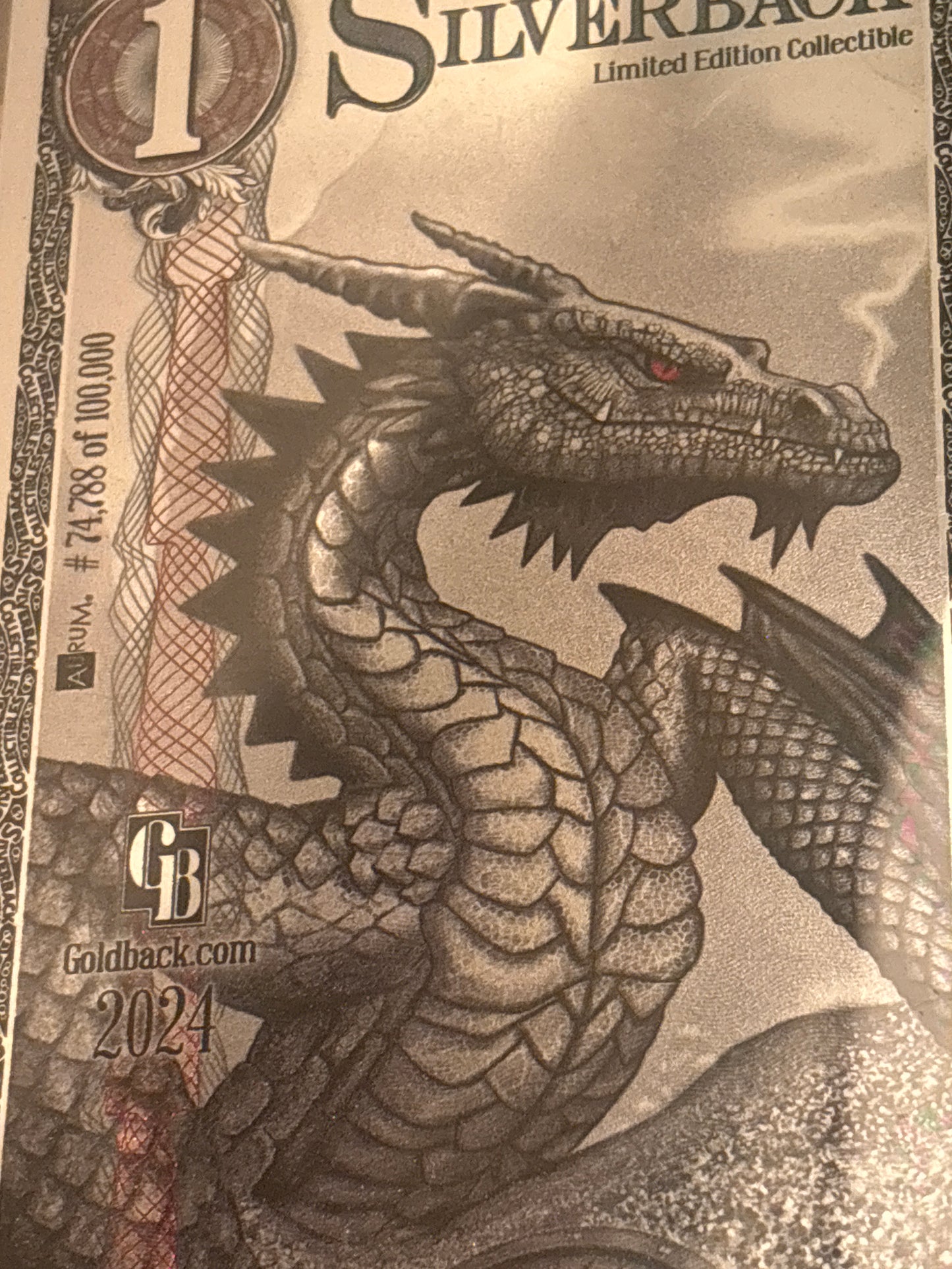 2024 1 SilverBack Red Dragon Graded 70 Gem UNC