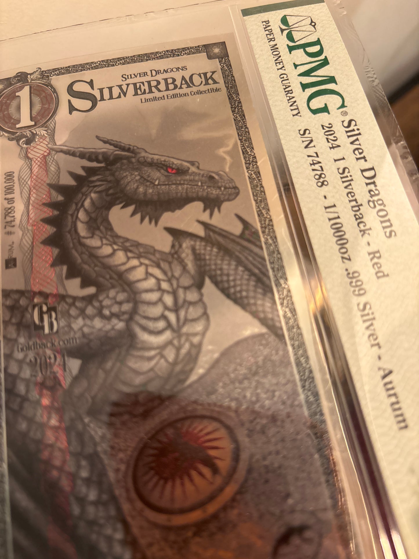 2024 1 SilverBack Red Dragon Graded 70 Gem UNC