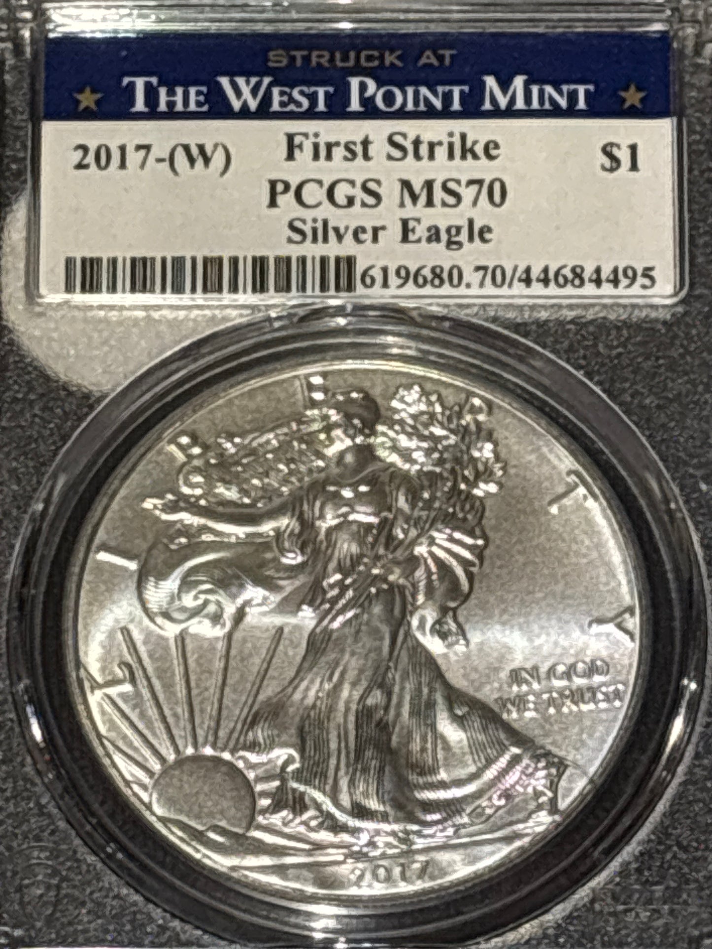 2017 Westpoint First Strike Silver Eagle in a MS70!