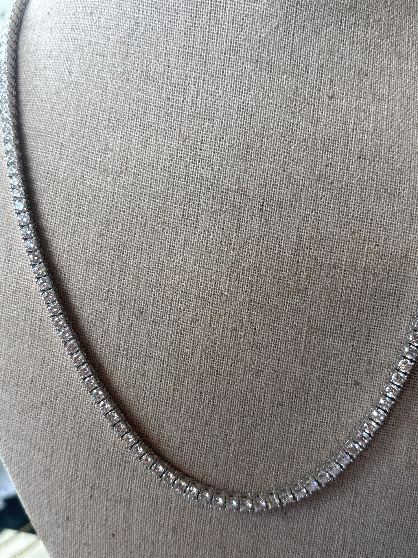 20" Moissanite Tennis Necklace set in 925 Silver
