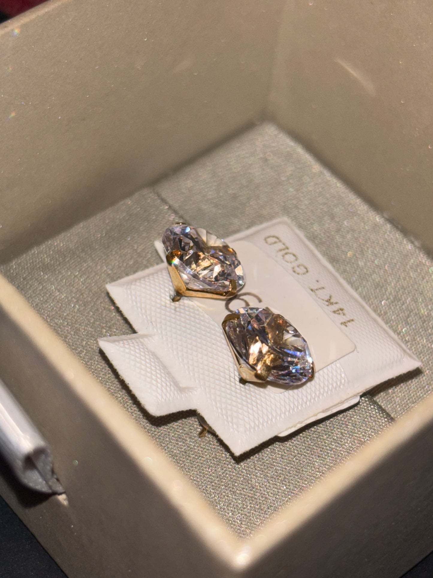 14 karat gold earrings with 1CTW VS Crystals