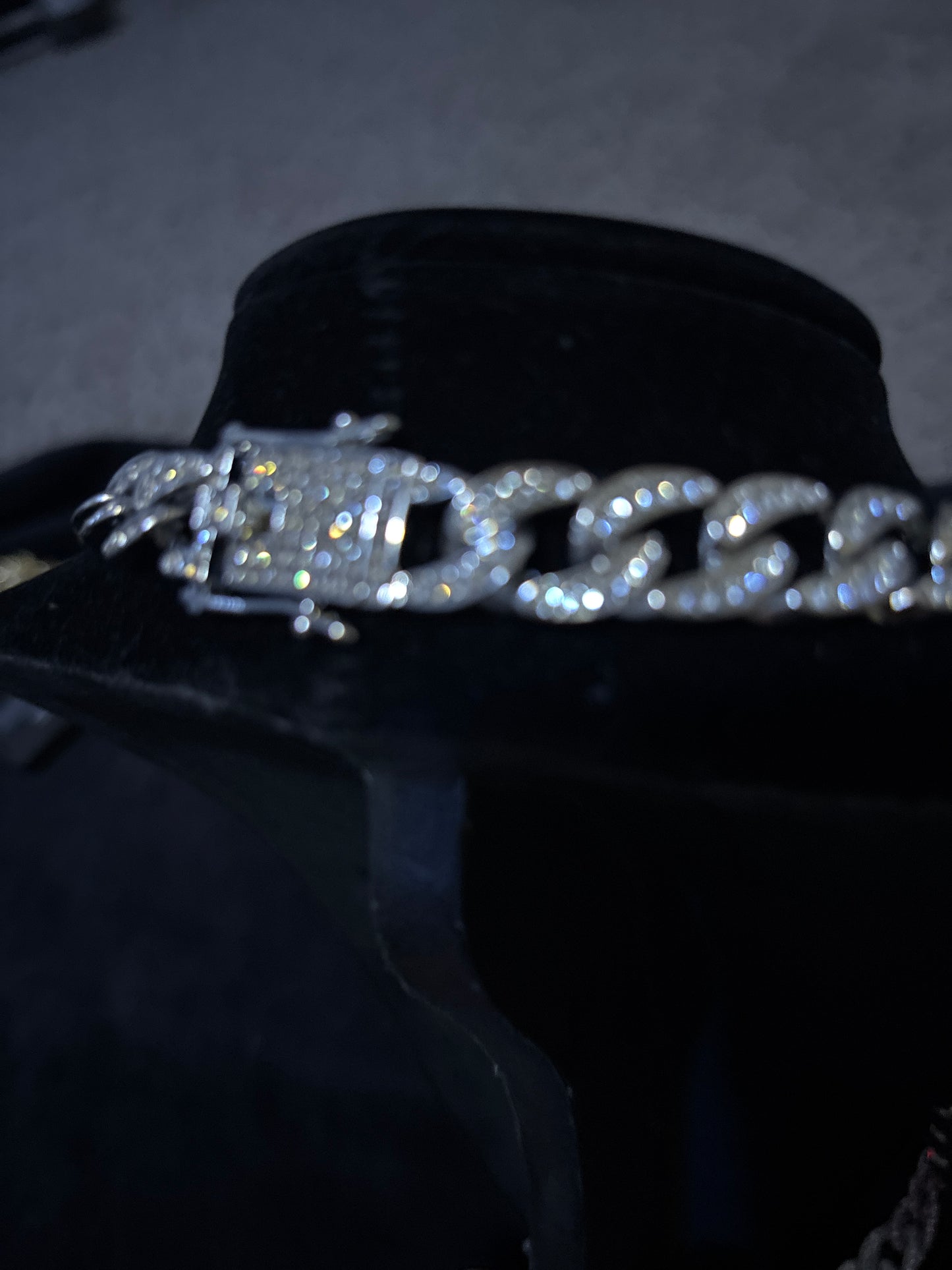 26" Iced out 14k White Gold Filled Cuban