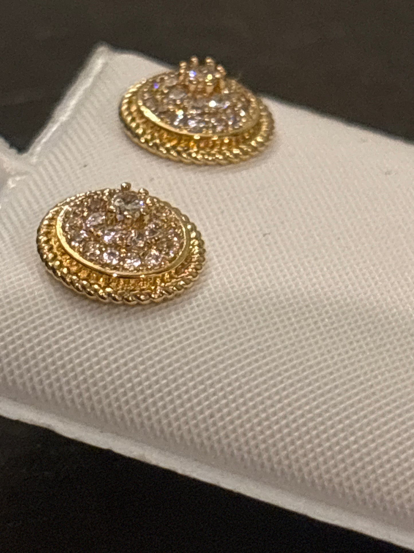 14k Gold over brass earrings with VVS CZs