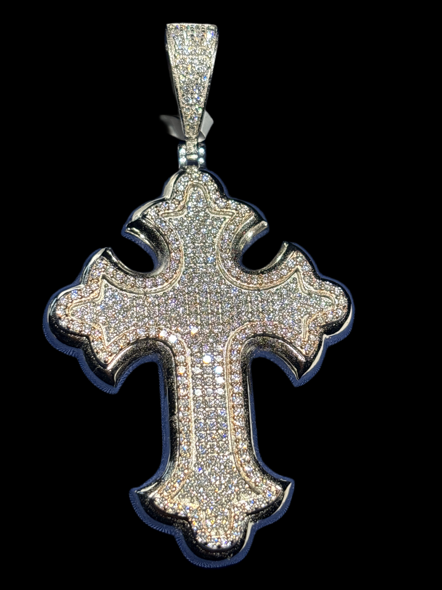 6.00 CTW Moissanite Cross Pendant set in 925 Silver