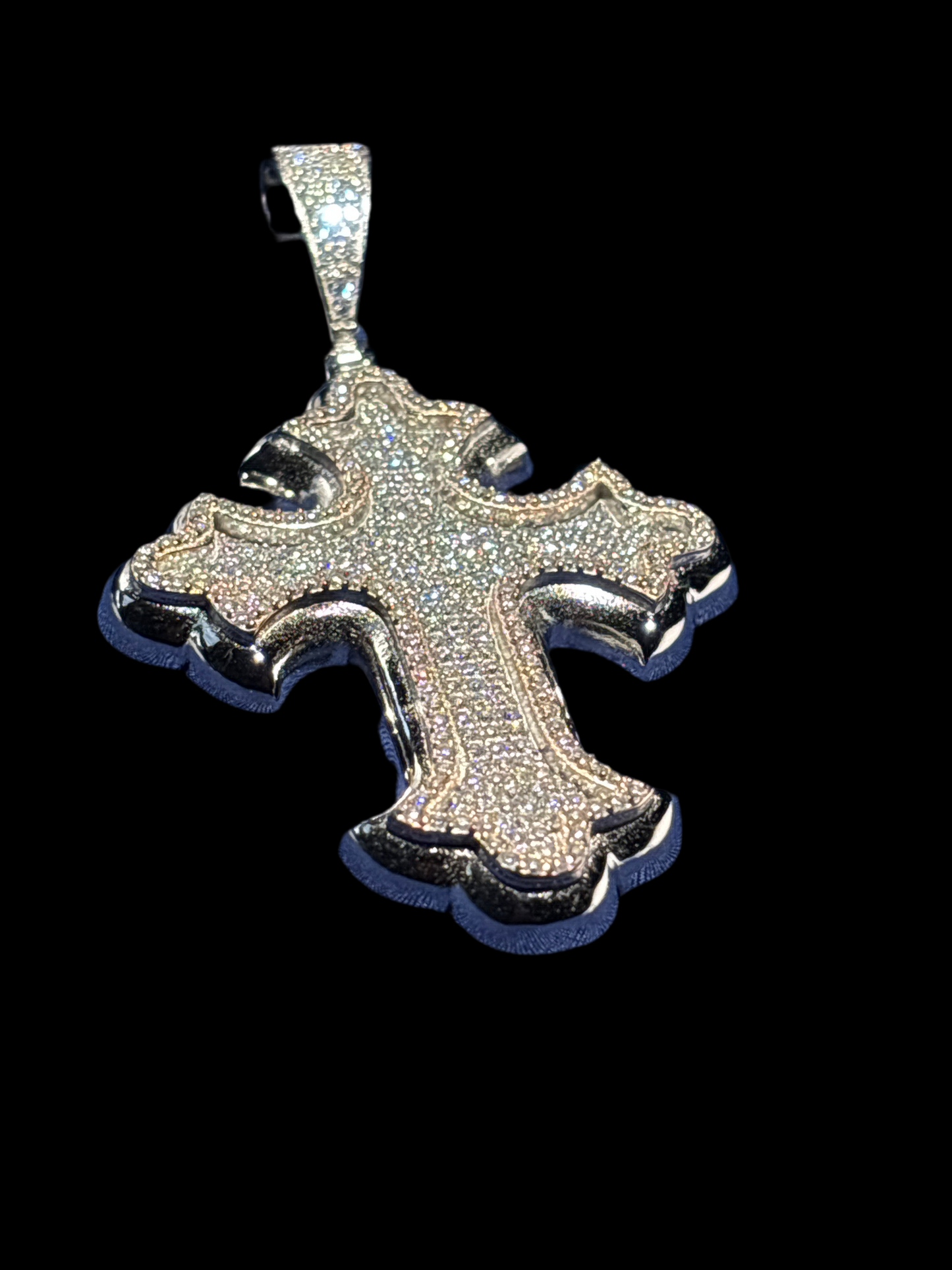 6.00 CTW Moissanite Cross Pendant set in 925 Silver