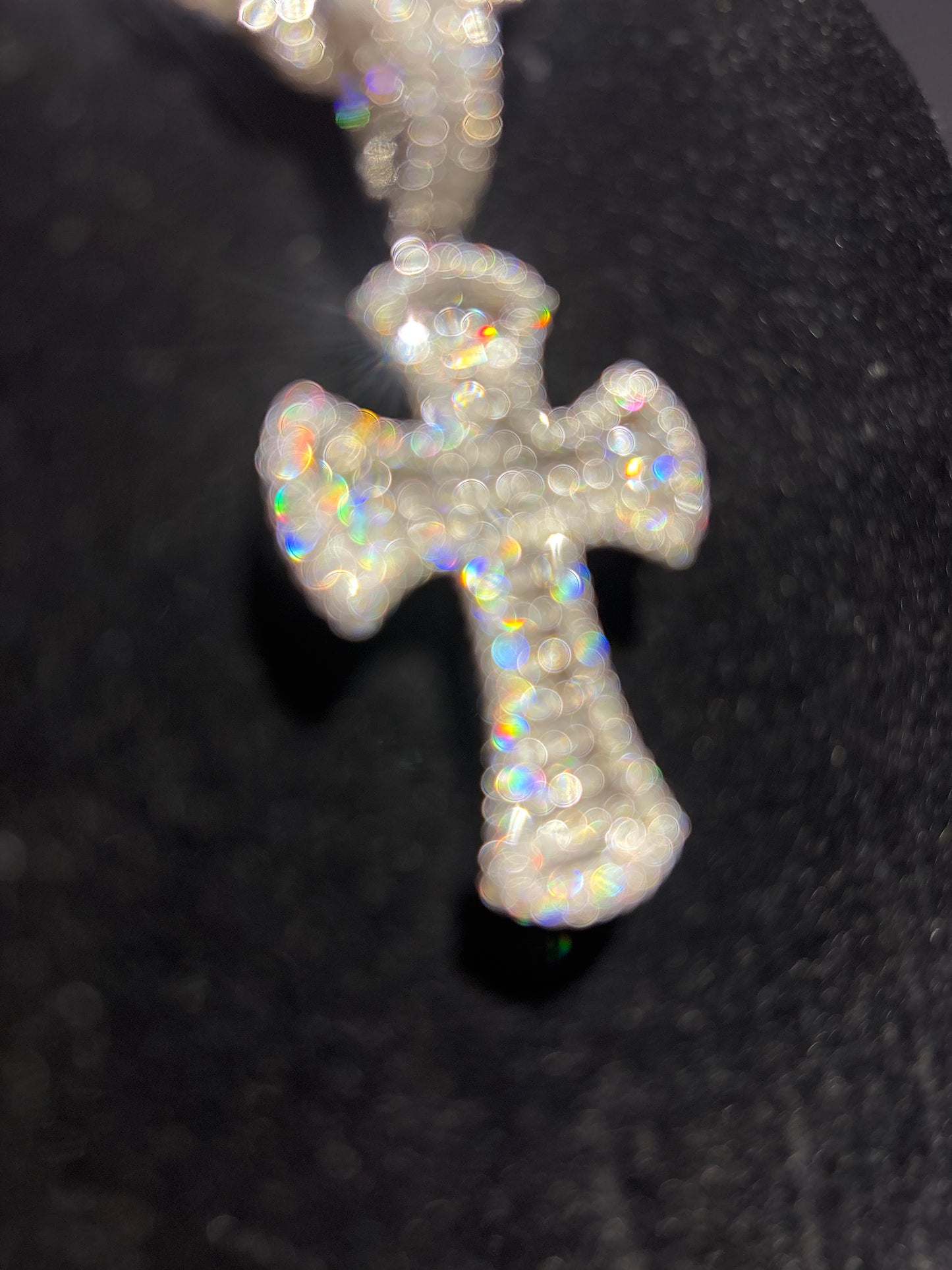 3 CTW Moissanite and 925 Silver Cross Pendant