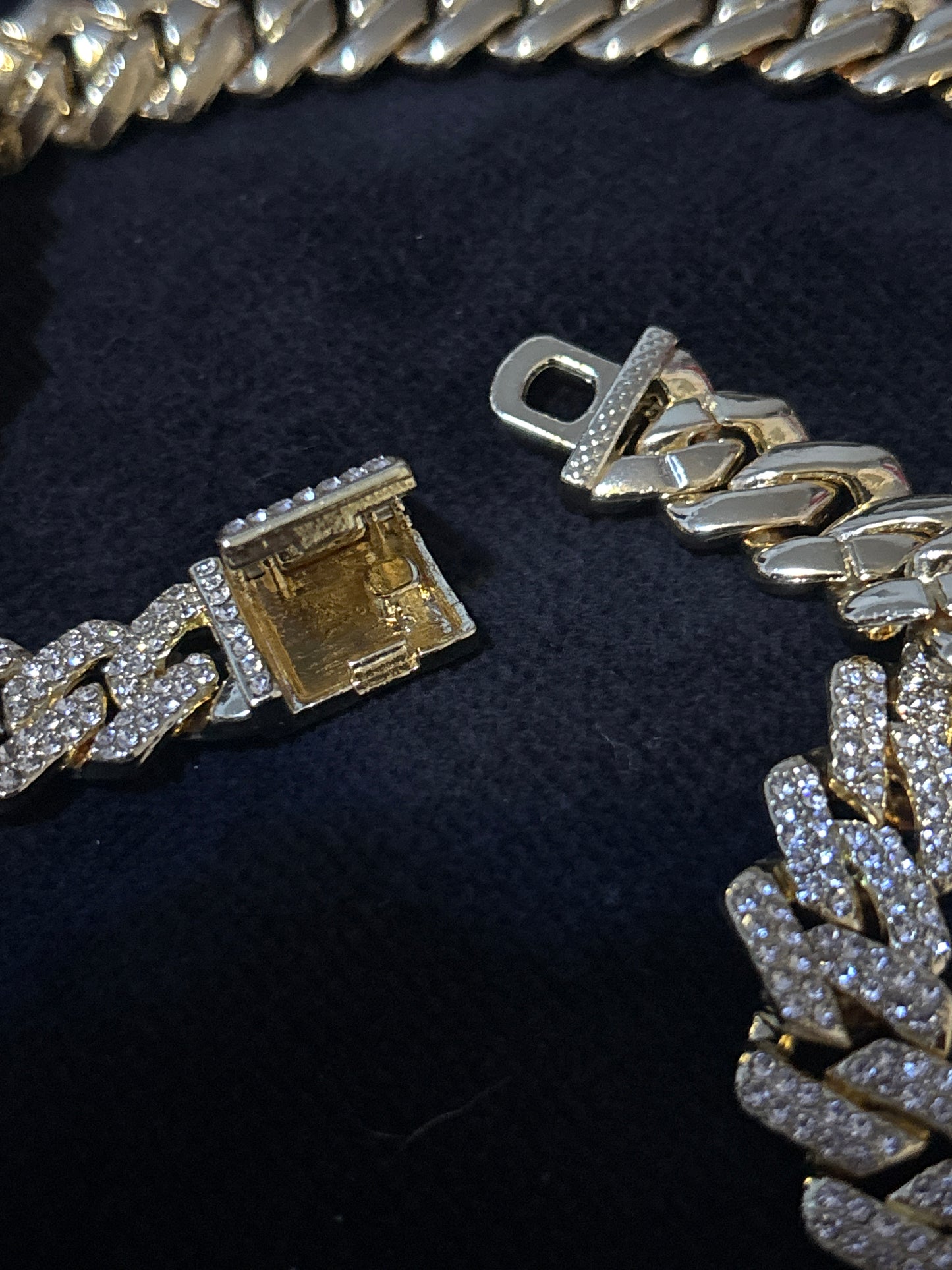 20" Iced Out Yellow Gold Filled Cuban