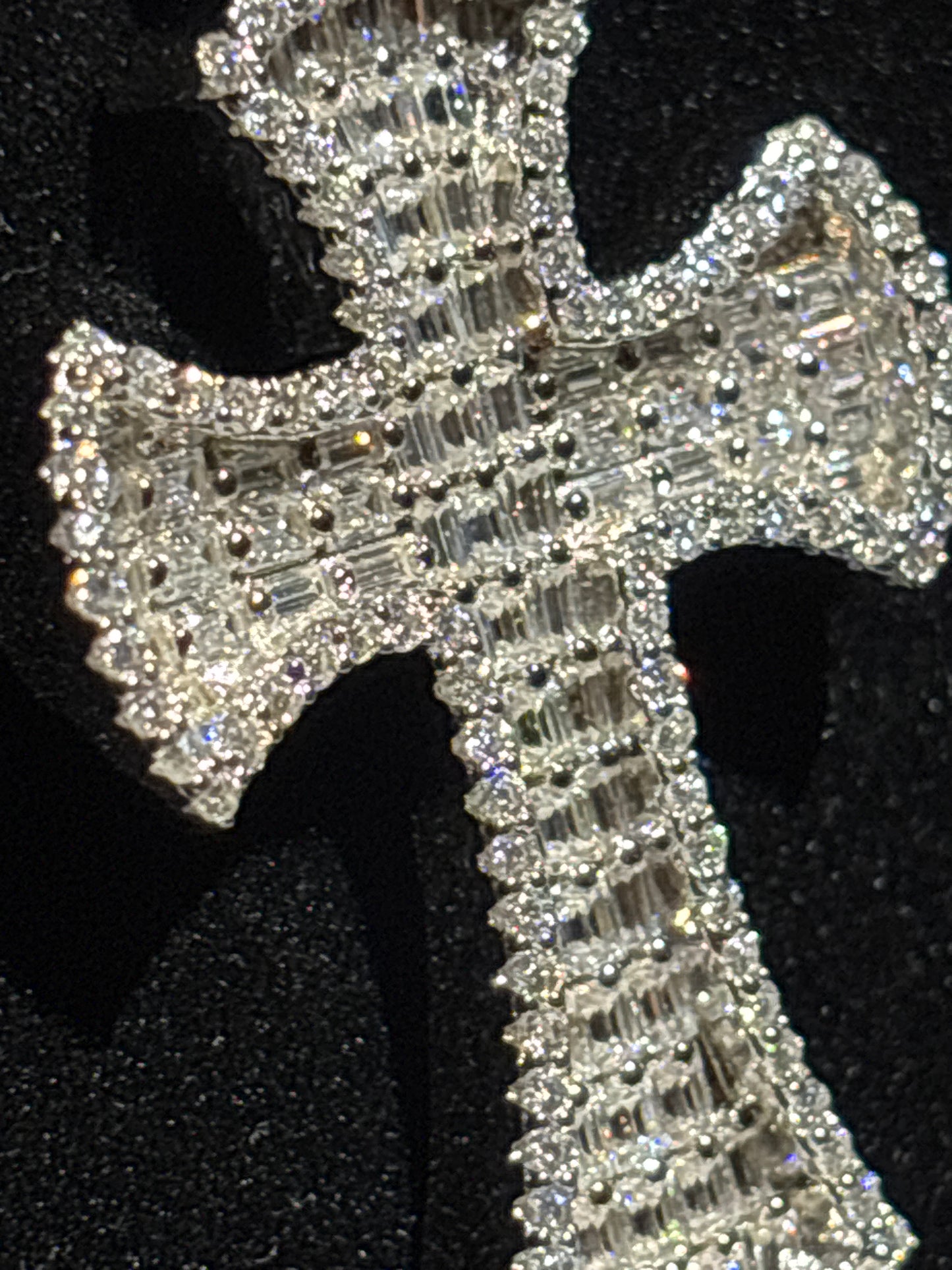 3 CTW Moissanite and 925 Silver Cross Pendant