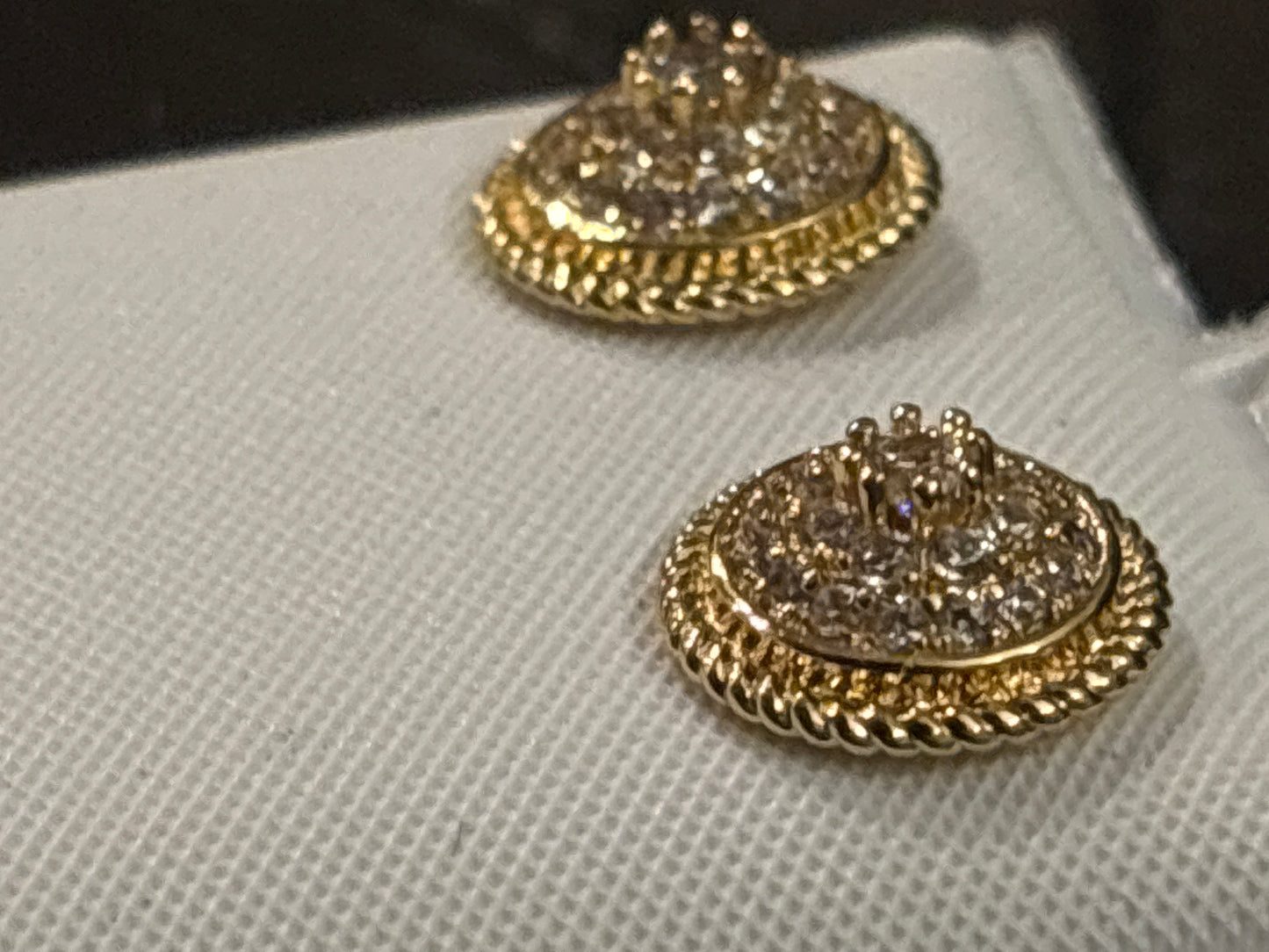 14k Gold over brass earrings with VVS CZs