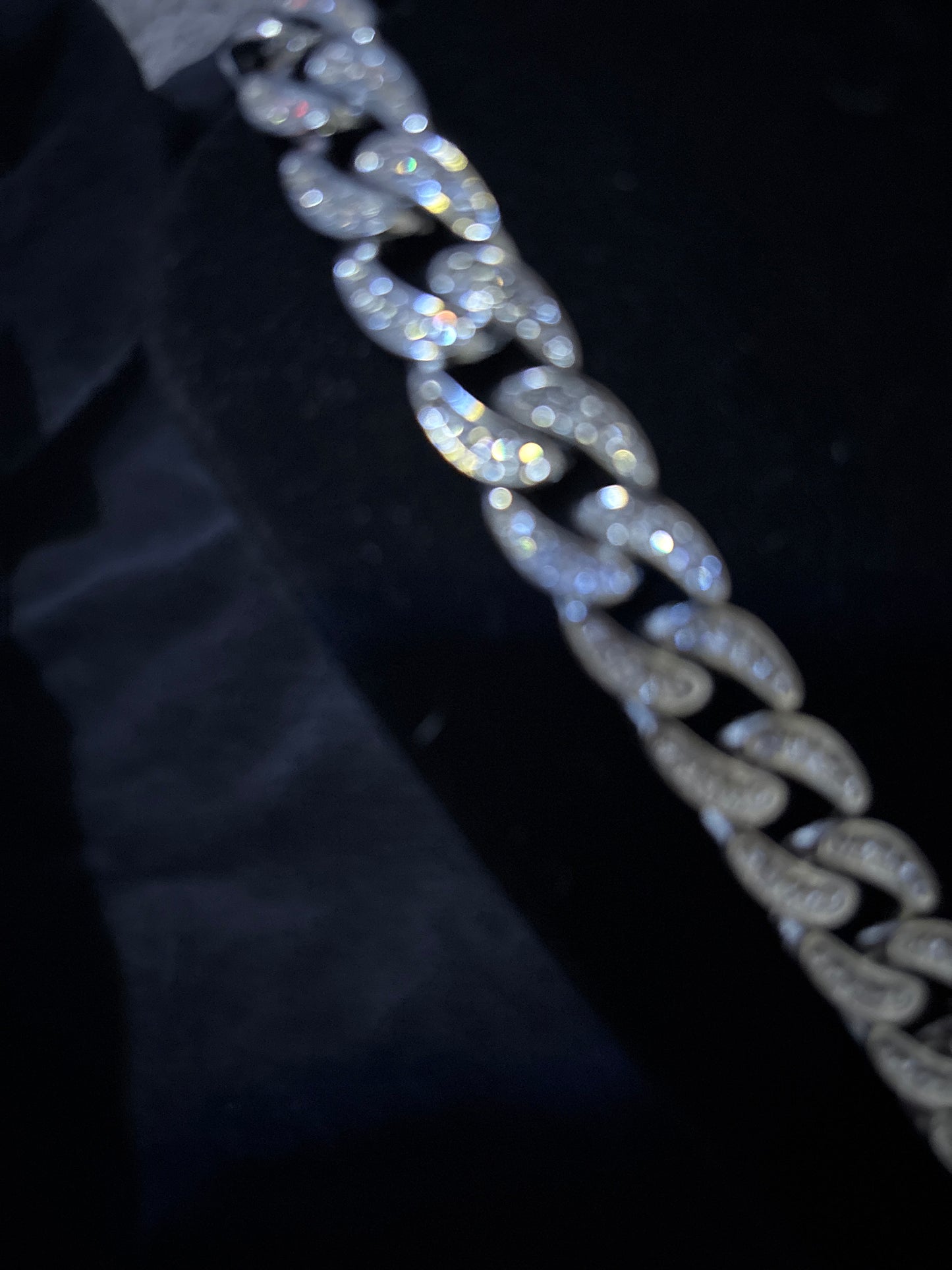 26" Iced out 14k White Gold Filled Cuban