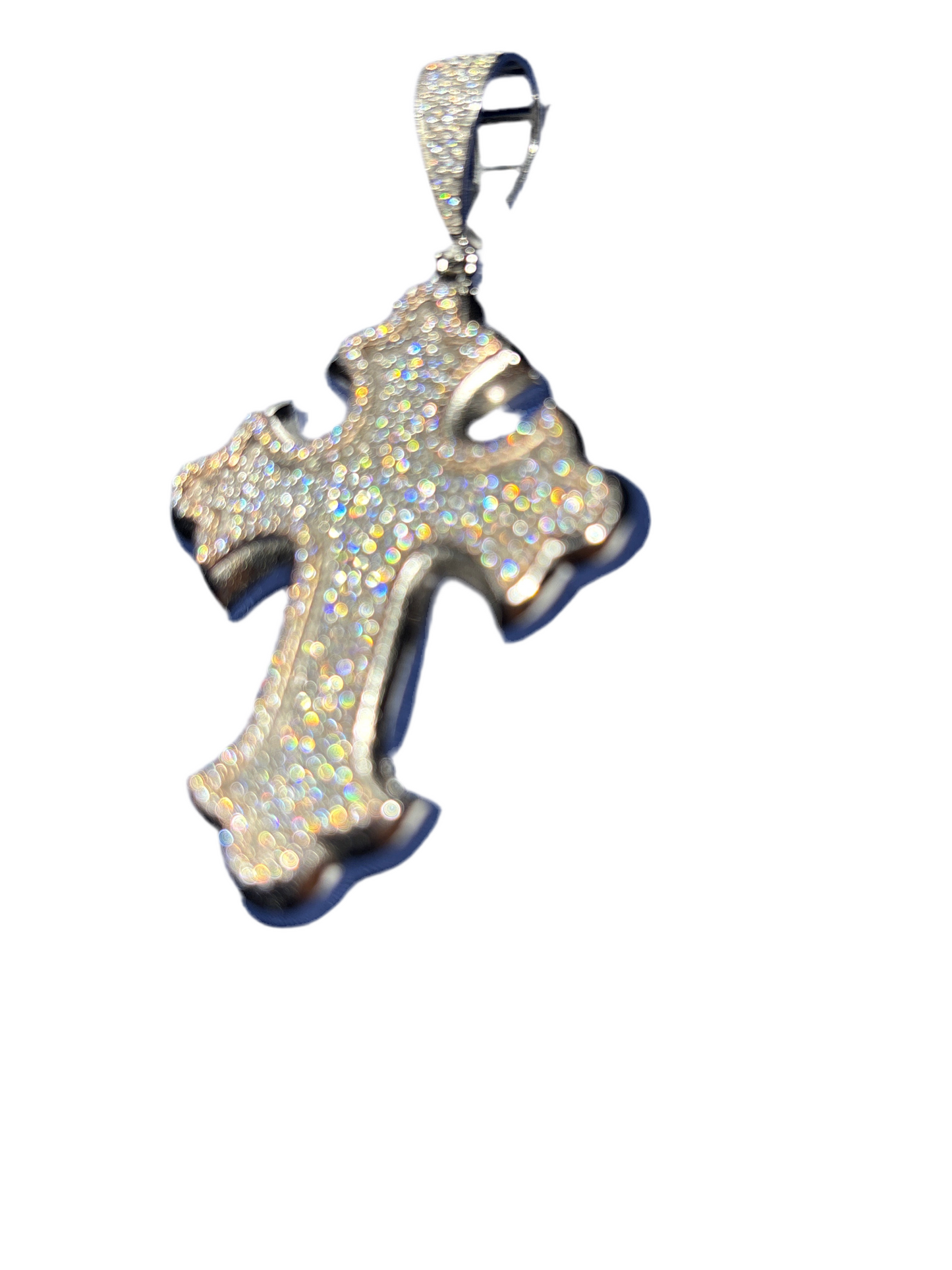 6.00 CTW Moissanite Cross Pendant set in 925 Silver