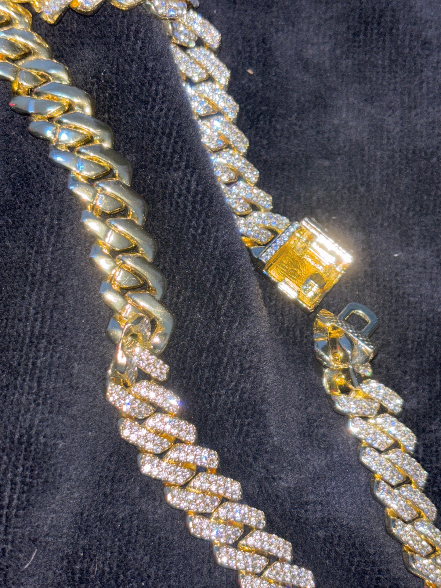 20" Iced Out Yellow Gold Filled Cz Cuban