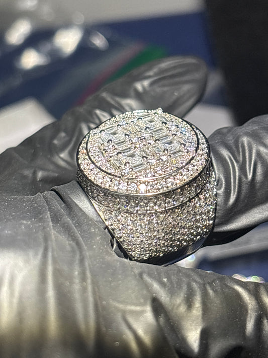 White gold over brass men's ring with VVSCZ's