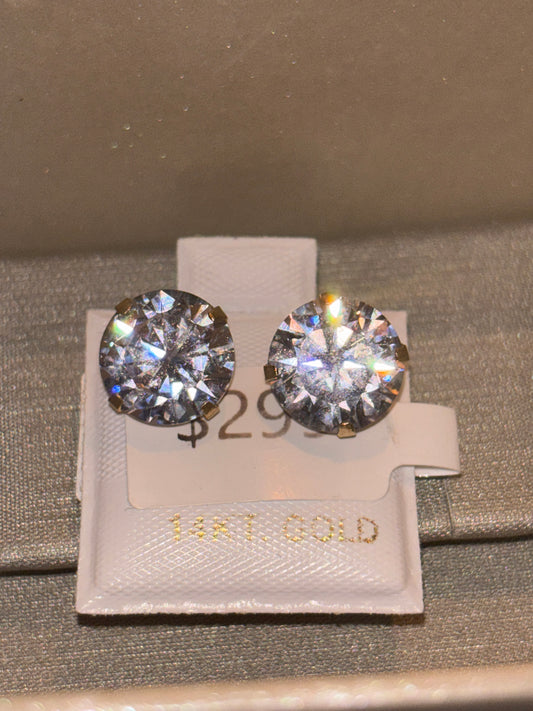 14 karat gold earrings with 1CTW VS Crystals