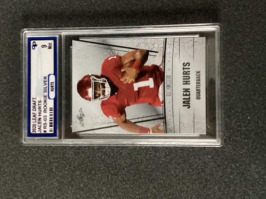2020 Jalen Hurts Rookie Silver Graded Mint 9