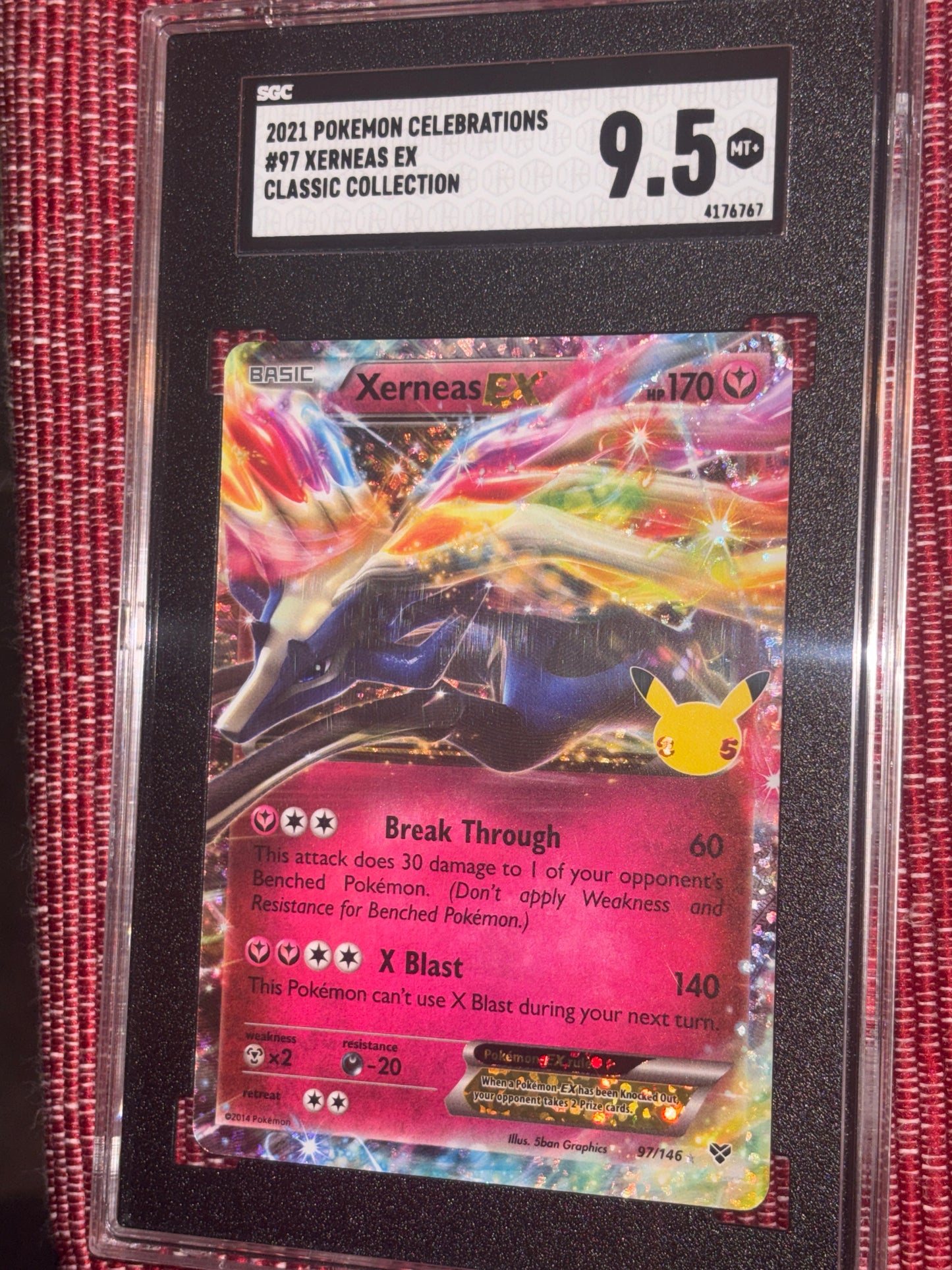 2021 Pokémon Celebrations #97 Xerneas EX in an 9.5 Tuxedo Black Slab
