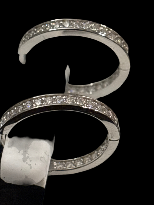 925 Silver 1.25 CTW Moissanite Hoop Earrings