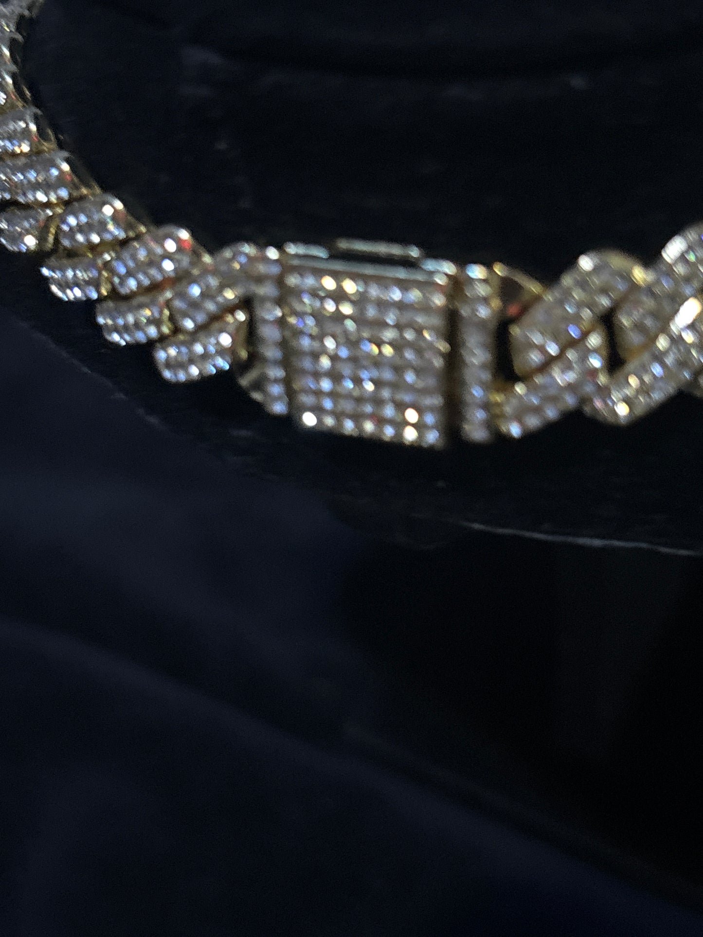 20" Iced Out Yellow Gold Filled Cz Cuban