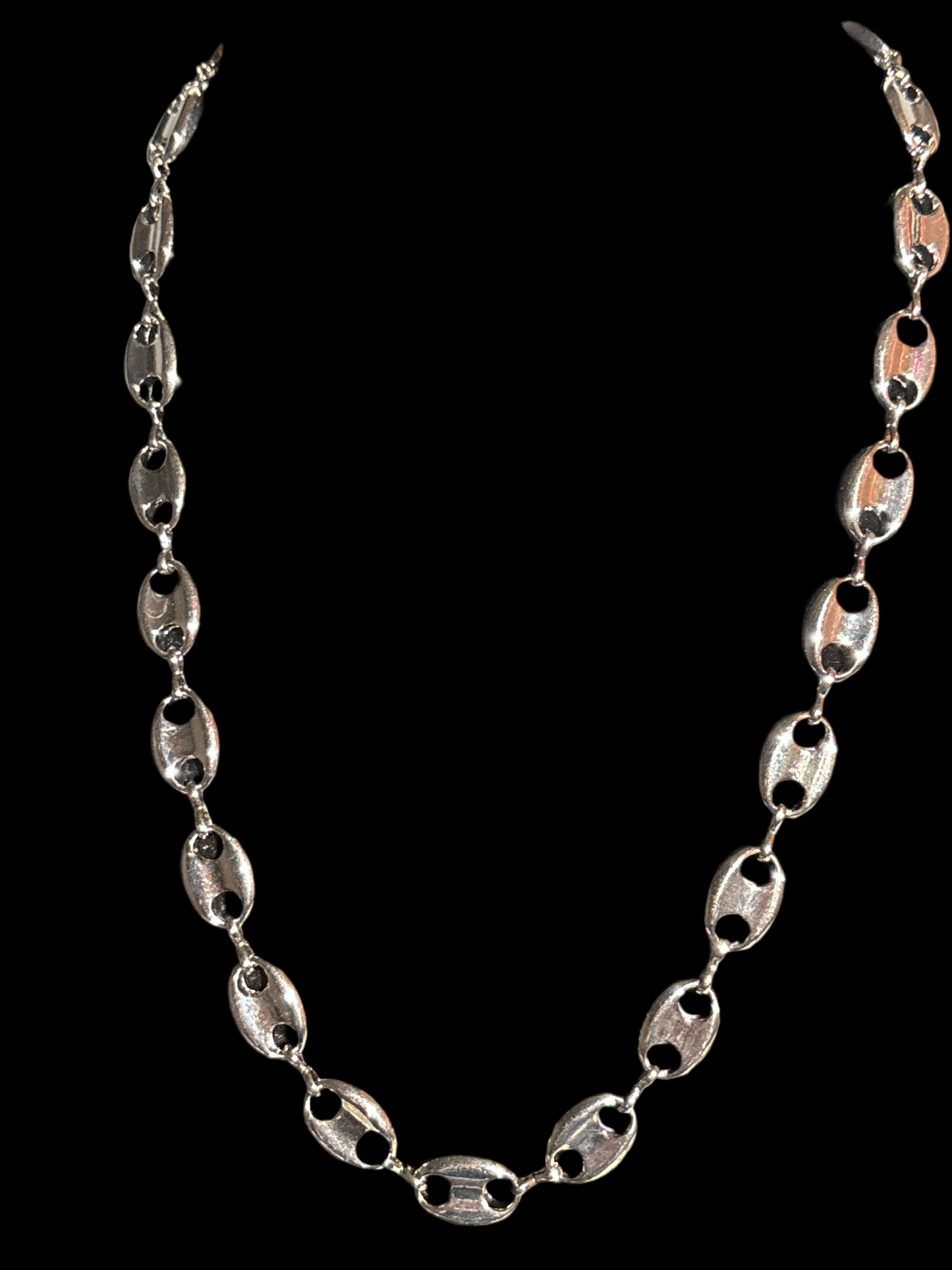 20" 14k White Gold filled with brass G Puff Mariner Chain