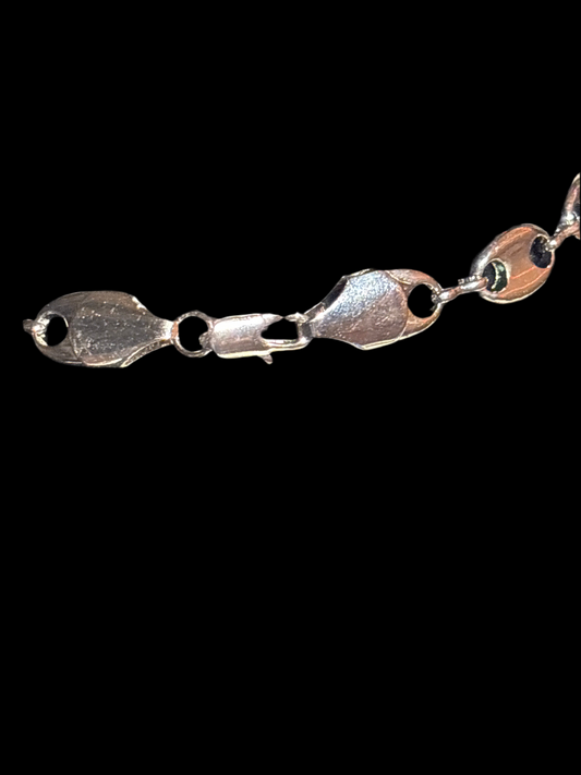 20" 14k White Gold filled with brass G Puff Mariner Chain
