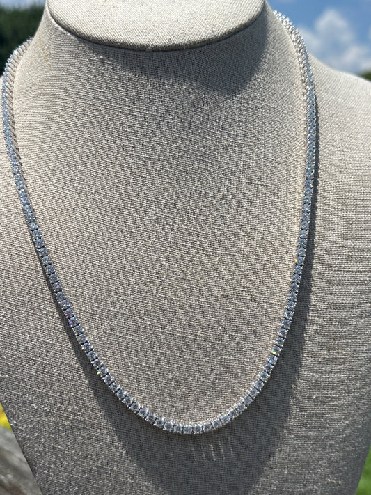 20" Moissanite Tennis Necklace set in 925 Silver