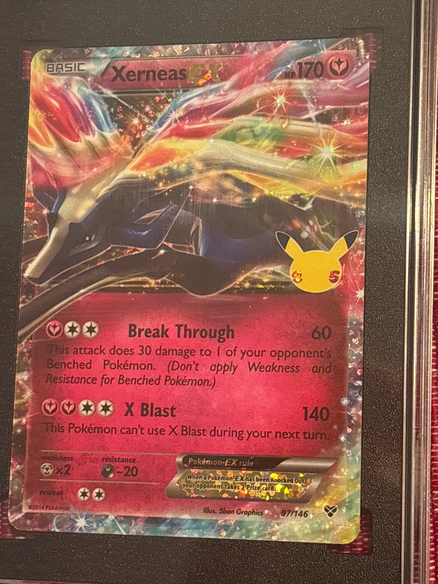 2021 Pokémon Celebrations #97 Xerneas EX in an 9.5 Tuxedo Black Slab