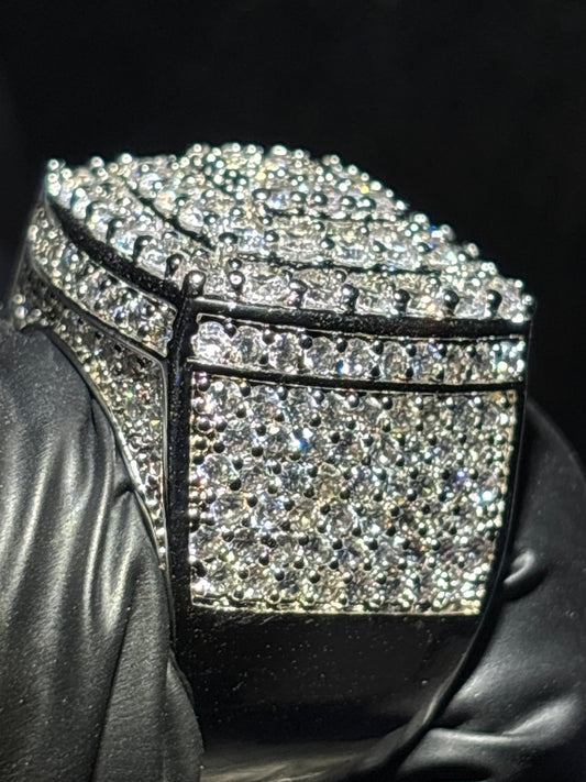 White gold over brass with VVSCZ's men's ring